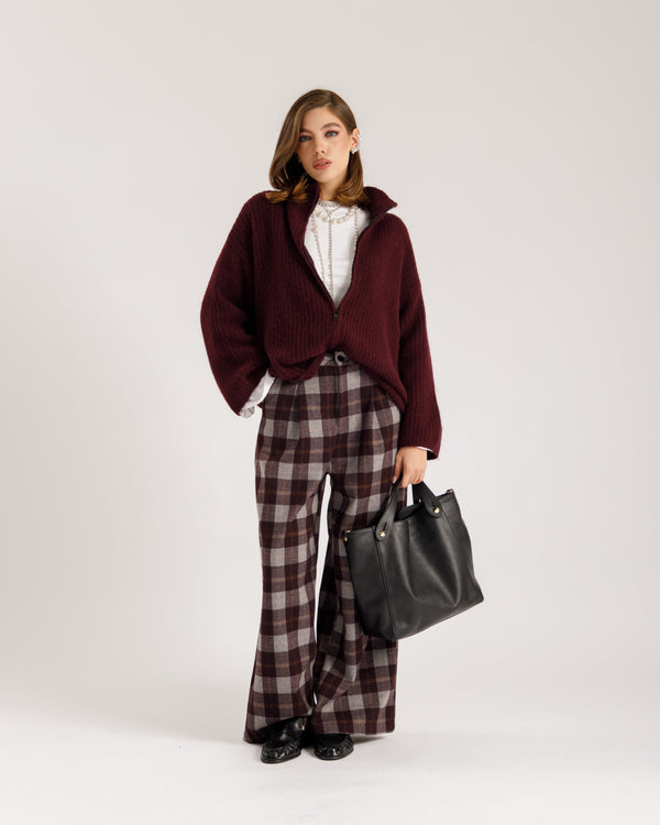 Pantaloni ampi a quadri - 9103