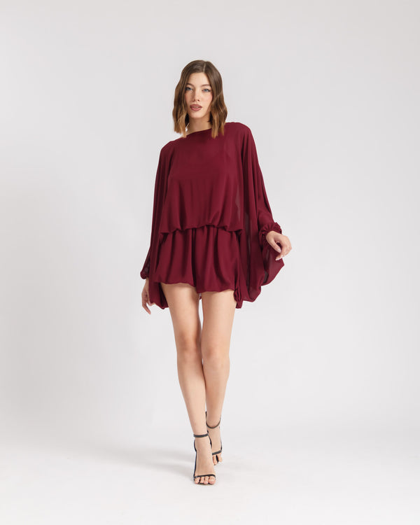 Abito corto con scollo - 3297