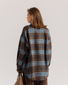 Camicia oversize in lana MARRONE - 5436
