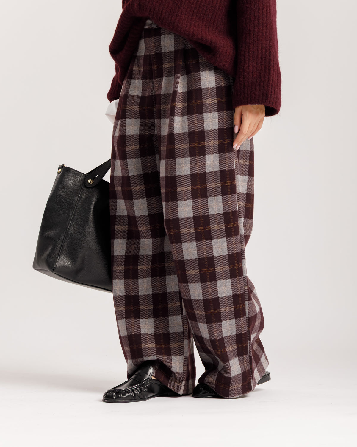Pantaloni ampi a quadri - 9103