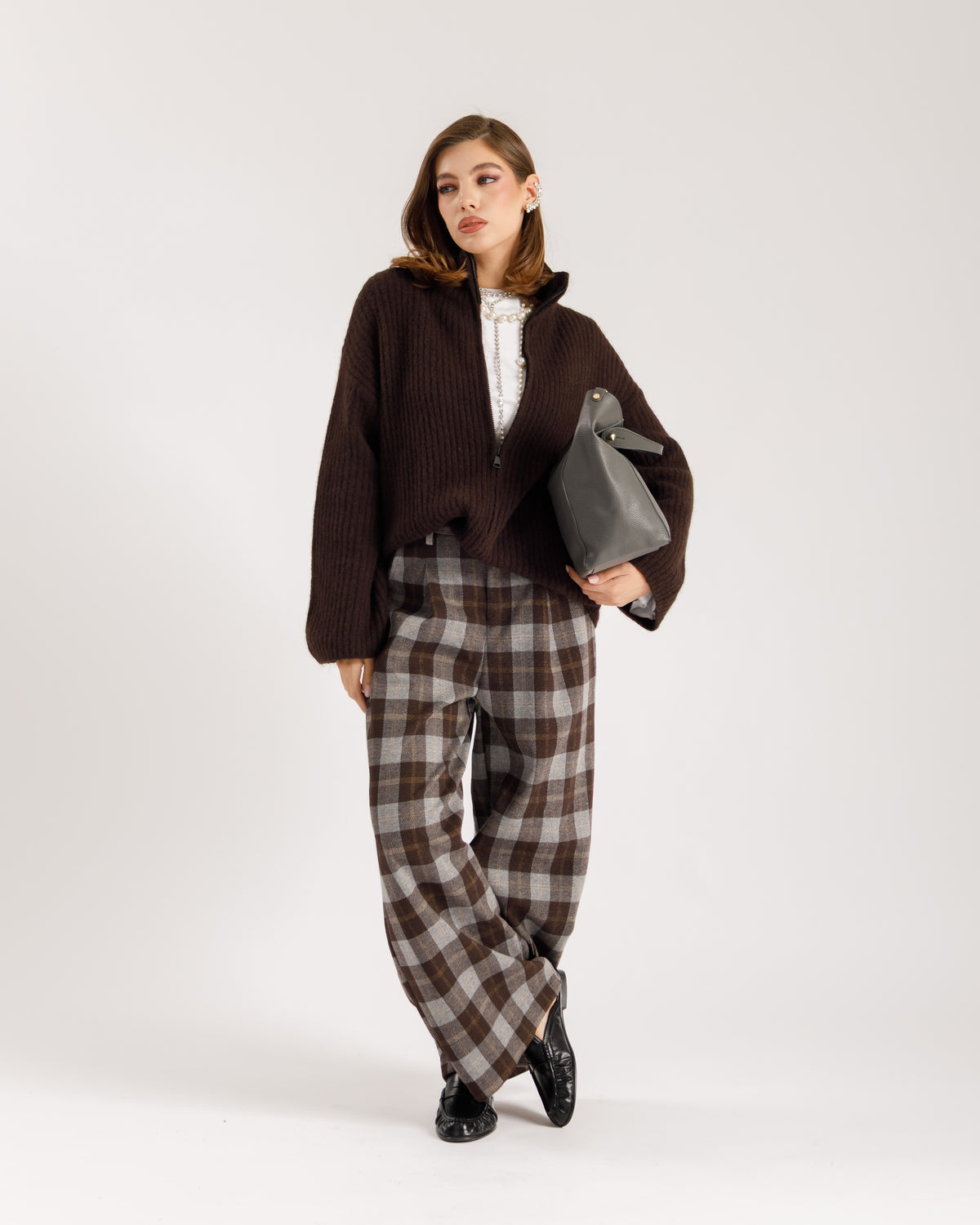 Maglione in lana con zip - AL3903