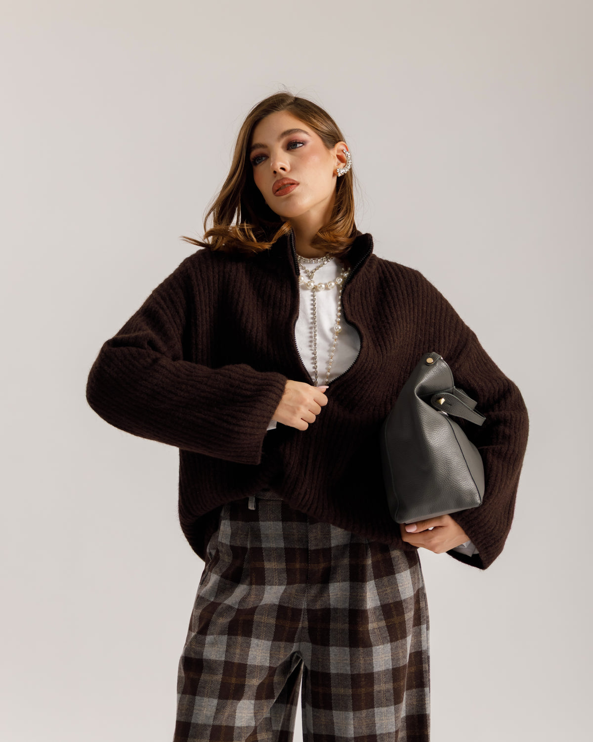 Maglione in lana con zip - AL3903