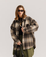Camicia oversize in lana BEIGE - 5436