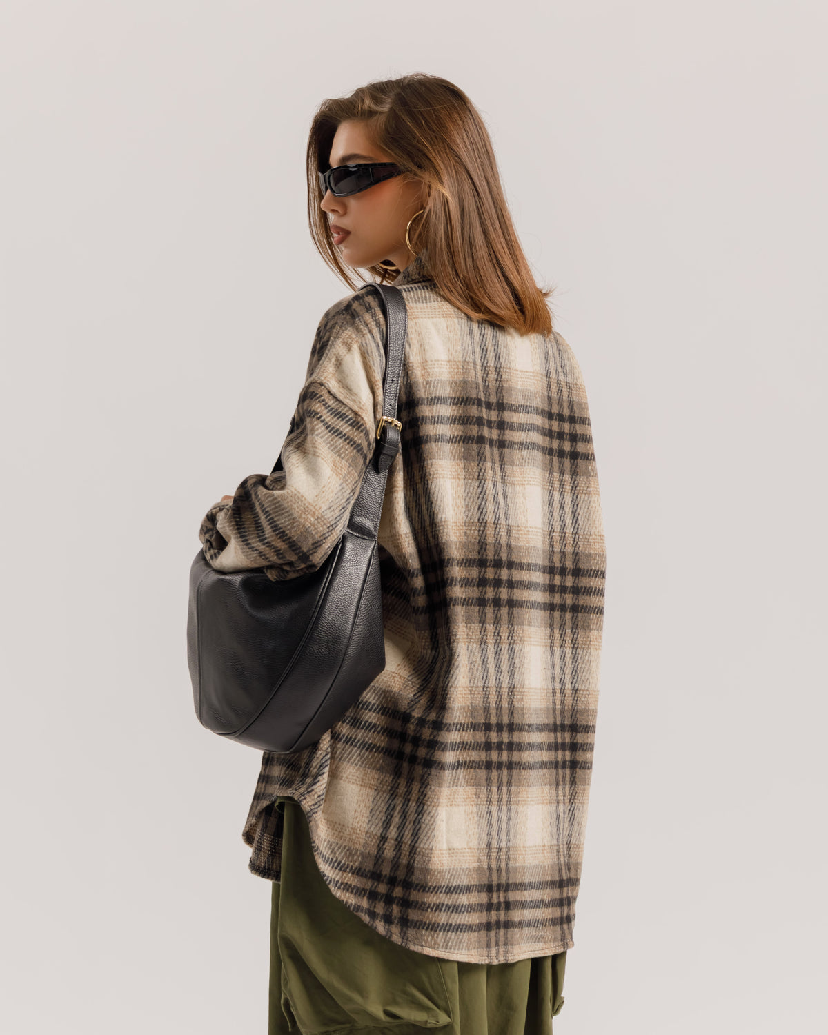 Camicia oversize in lana BEIGE - 5436