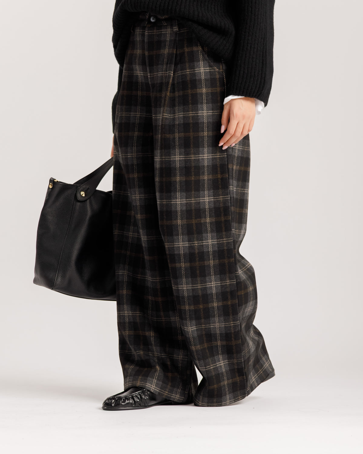 Pantaloni ampi a quadri - 9103