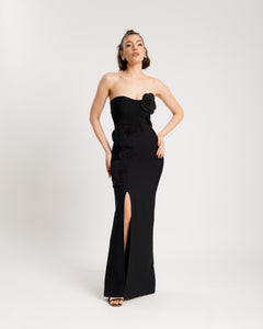 Abito bandage con fiori a rilievo - 615669