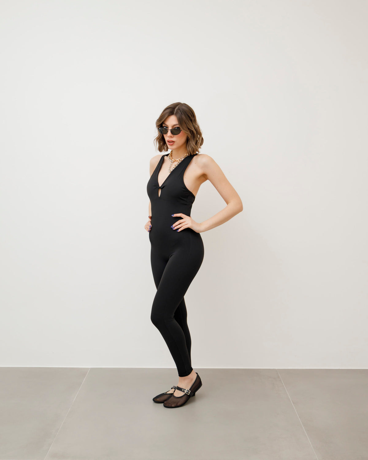 Jumpsuit in lycra con apertura - 3380