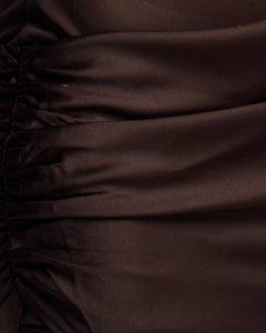 Abito satin fasciato MARRONE - 517152