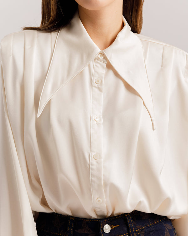 Camicia in viscosa con spalline CREMA - 31676