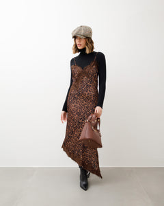 Abito lungo satin animalier - R12119