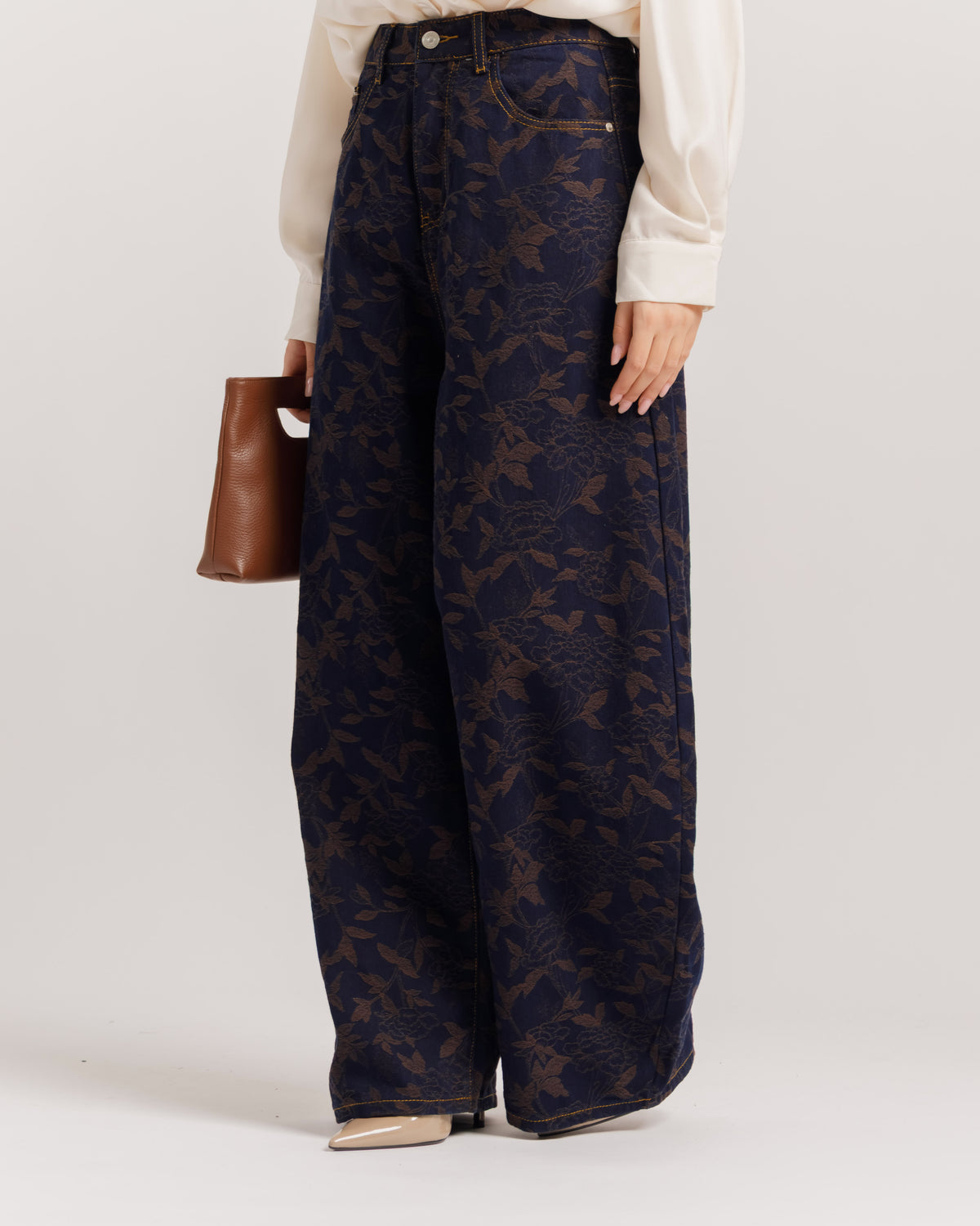 Jeans ballon jacquard - P16680