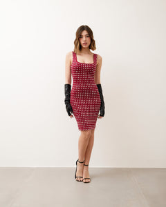 Abito midi con borchie specchiate - R13037