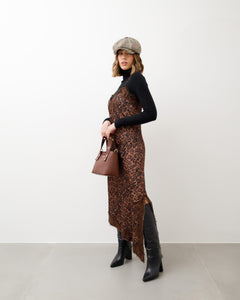 Abito lungo satin animalier - R12119