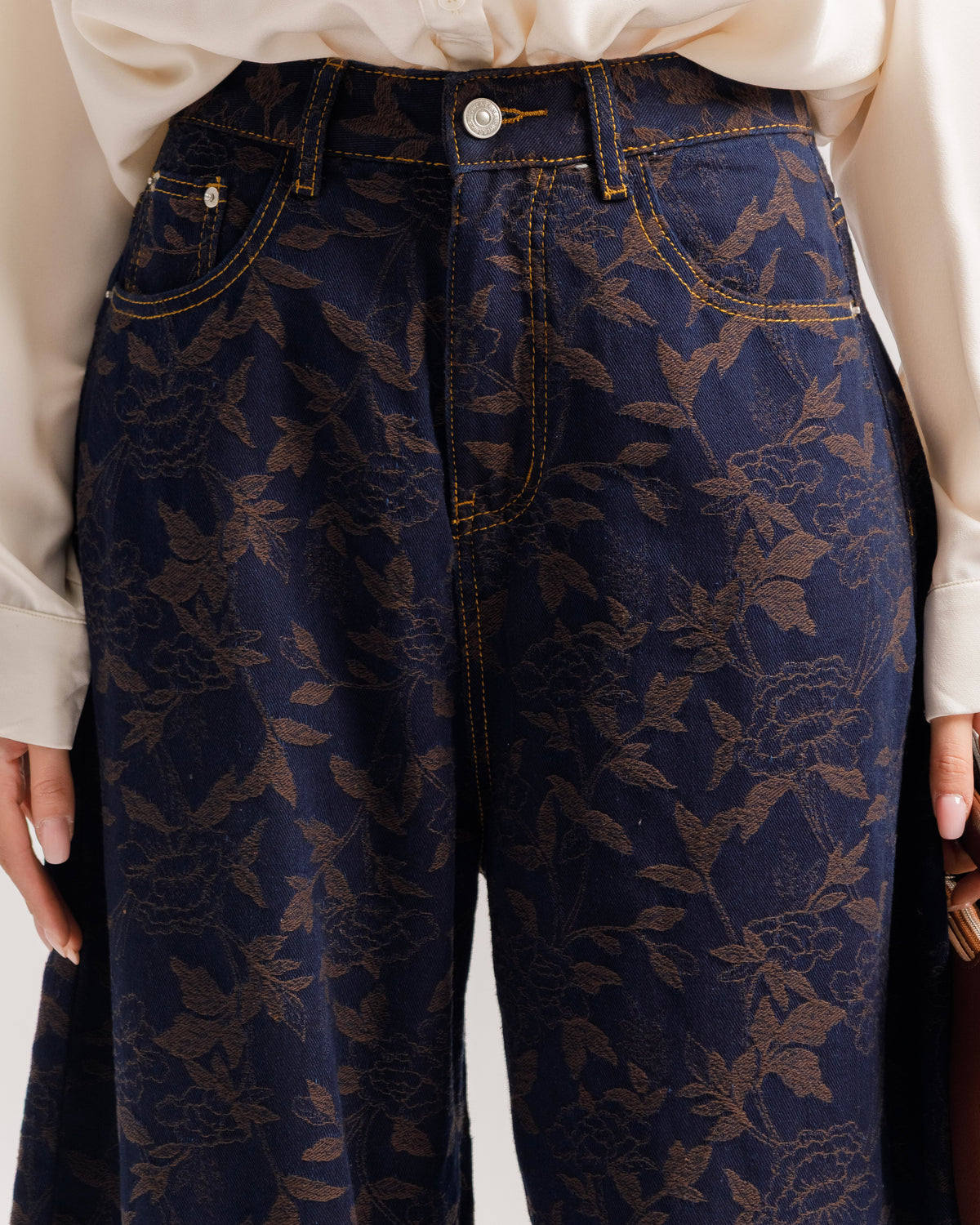 Jeans ballon jacquard - P16680