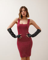 Abito midi con borchie specchiate - R13037