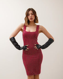 Abito midi con borchie specchiate - R13037
