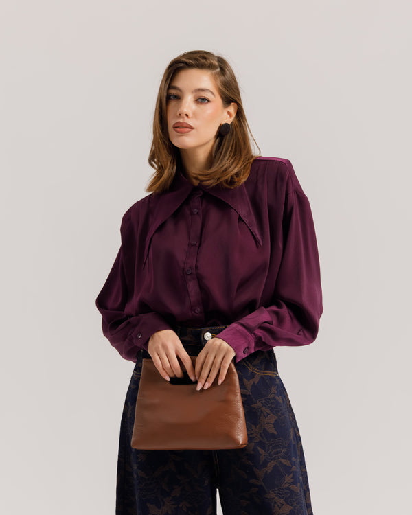 Camicia in viscosa con spalline PRUGNA - 31676
