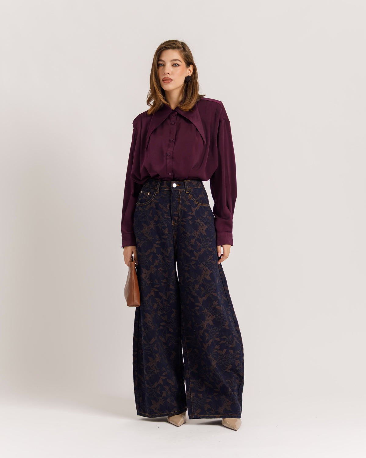 Camicia in viscosa con spalline PRUGNA - 31676