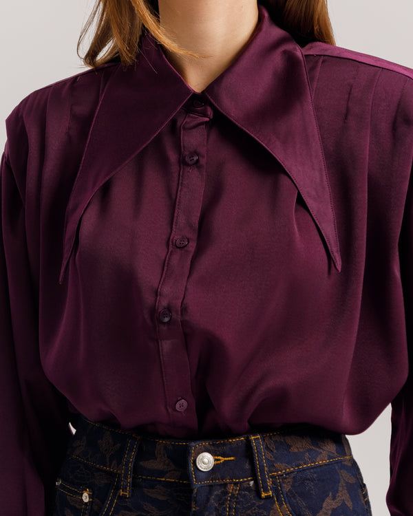 Camicia in viscosa con spalline PRUGNA - 31676