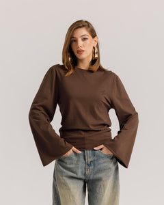 Maglia Althèa busto aderente MARRONE - C281