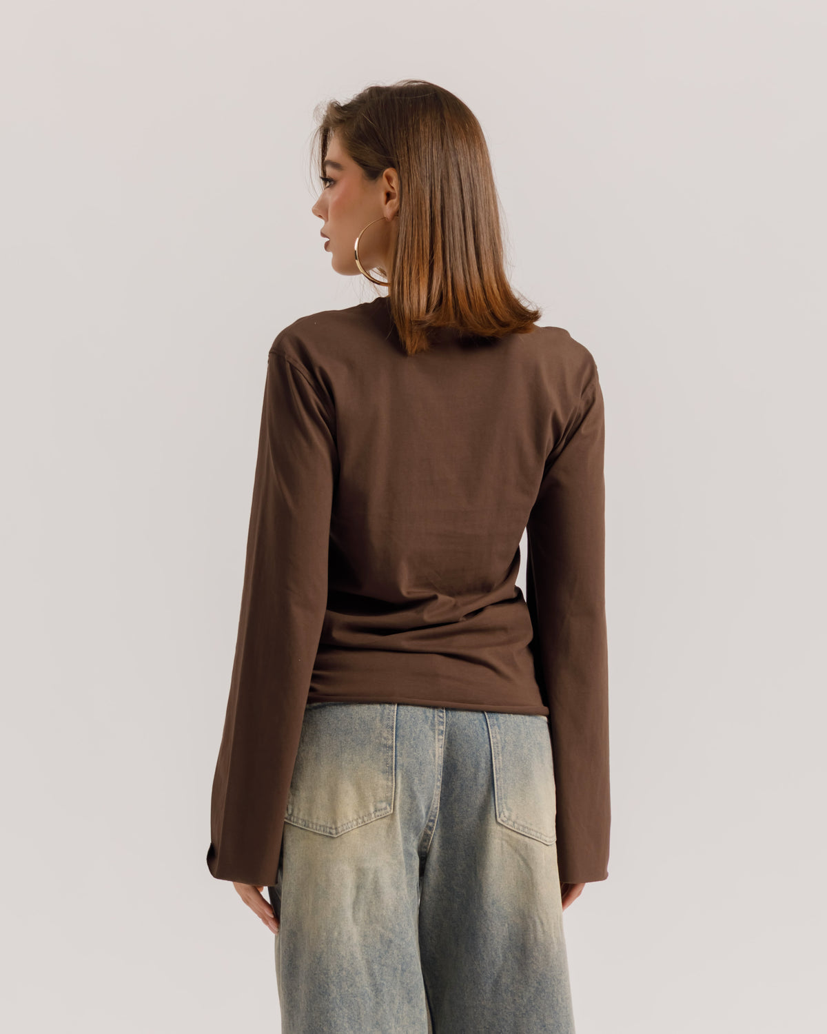 Maglia Althèa busto aderente MARRONE - C281