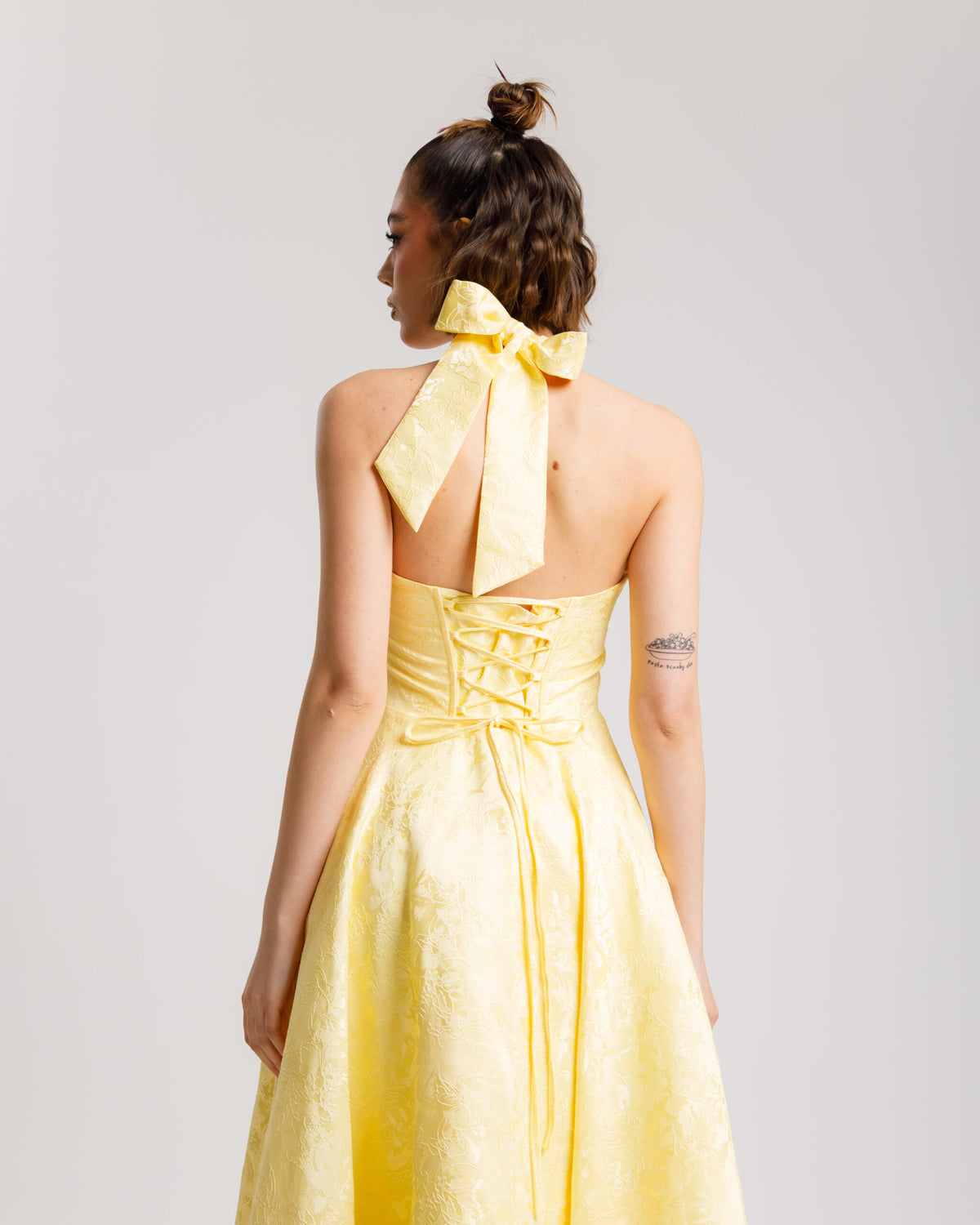 Abito midi gonna ampia GIALLO - 527016