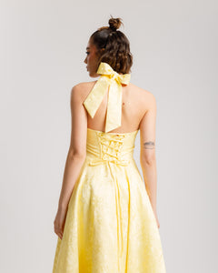 Abito midi gonna ampia GIALLO - 527016