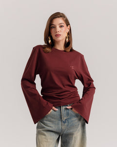 Maglia Althèa busto aderente BORDEAUX - C281