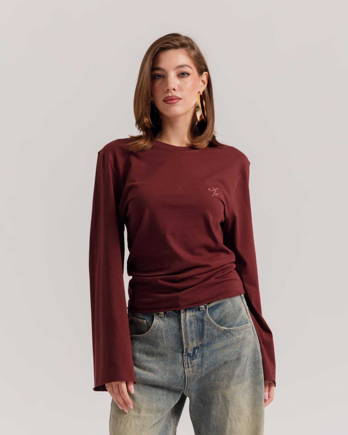 Maglia Althèa busto aderente BORDEAUX - C281