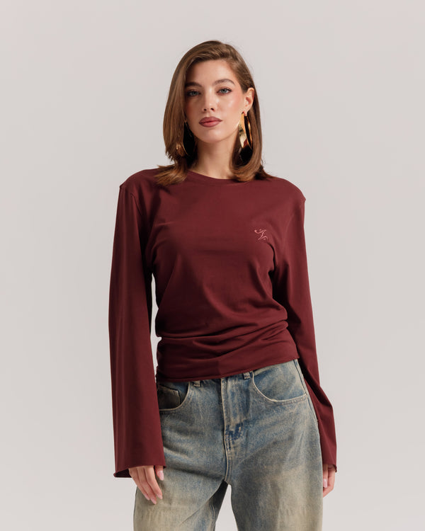 Maglia Althèa busto aderente BORDEAUX - C279