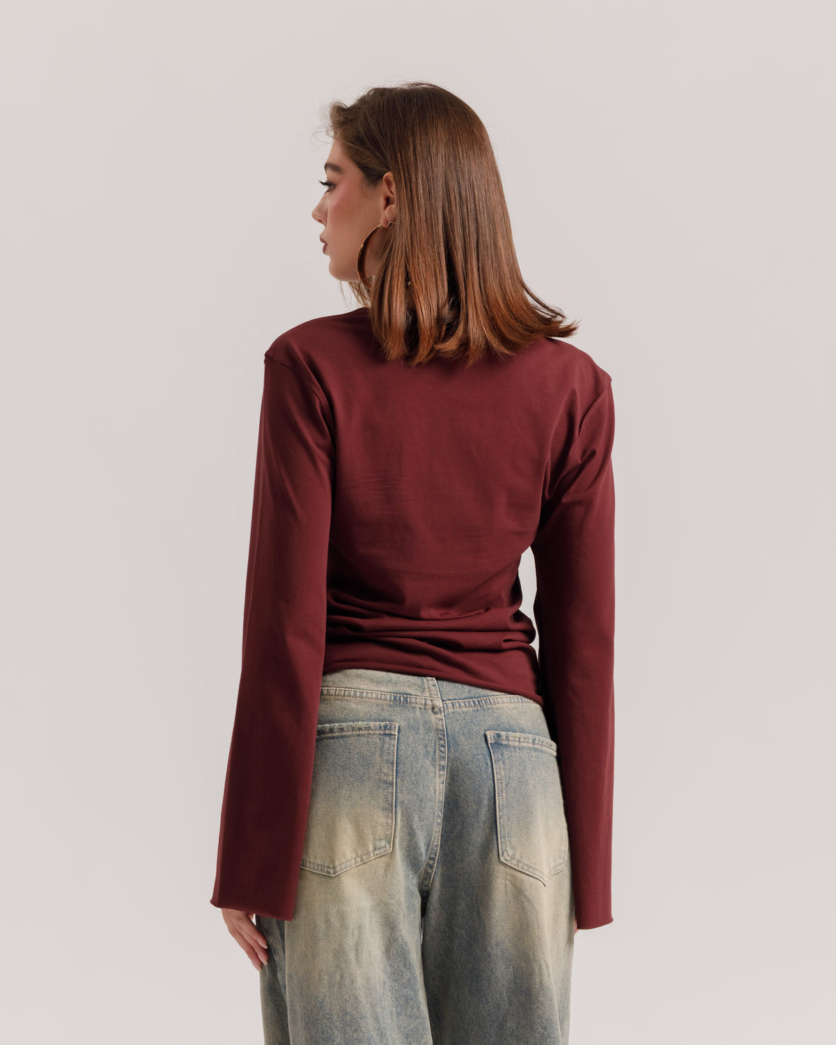 Maglia Althèa busto aderente BORDEAUX - C281