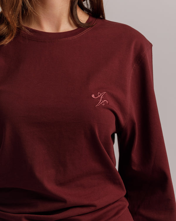 Maglia Althèa busto aderente BORDEAUX - C279