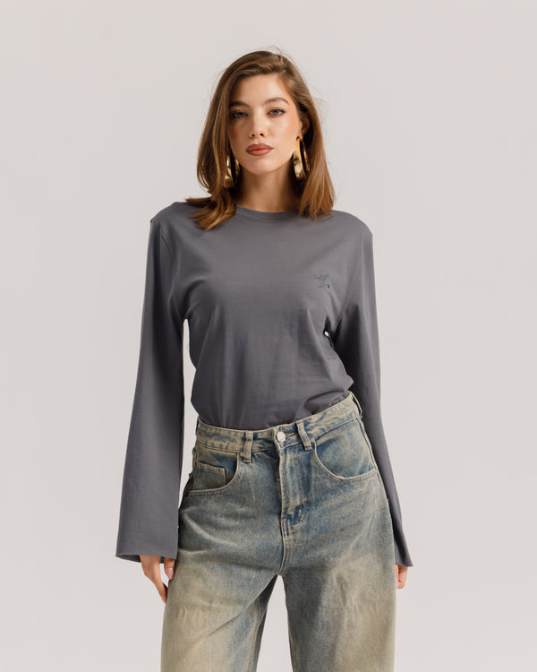 Maglia Althèa busto aderente GRIGIO PIOMBO - C279