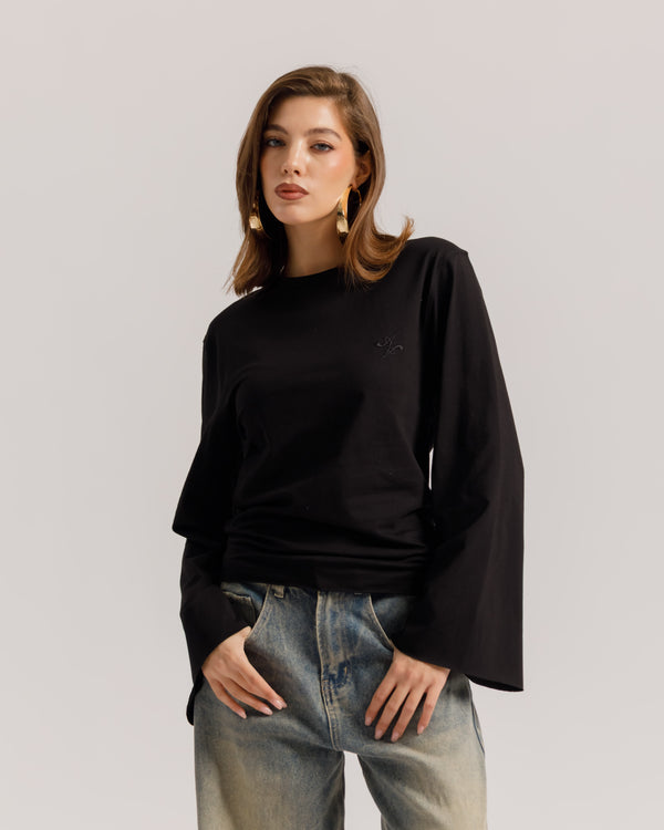Maglia Althèa busto aderente NERA - C279