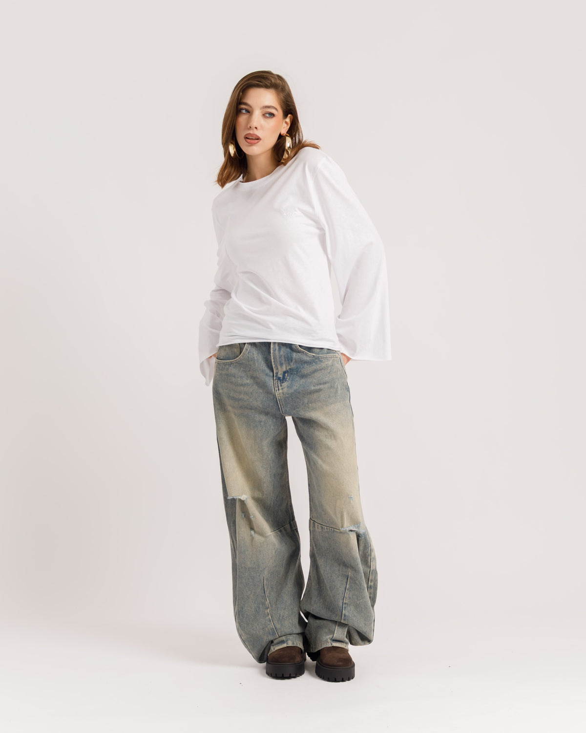 Maglia Althèa busto aderente PANNA - C281