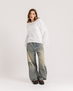 Maglia Althèa busto aderente PANNA - C281