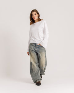 Maglia Althèa busto aderente PANNA - C281