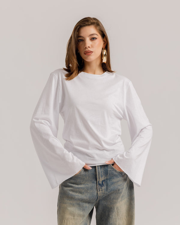 Maglia Althèa busto aderente BIANCA - C279