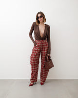 Pantaloni ballon tartan rosso - P12767