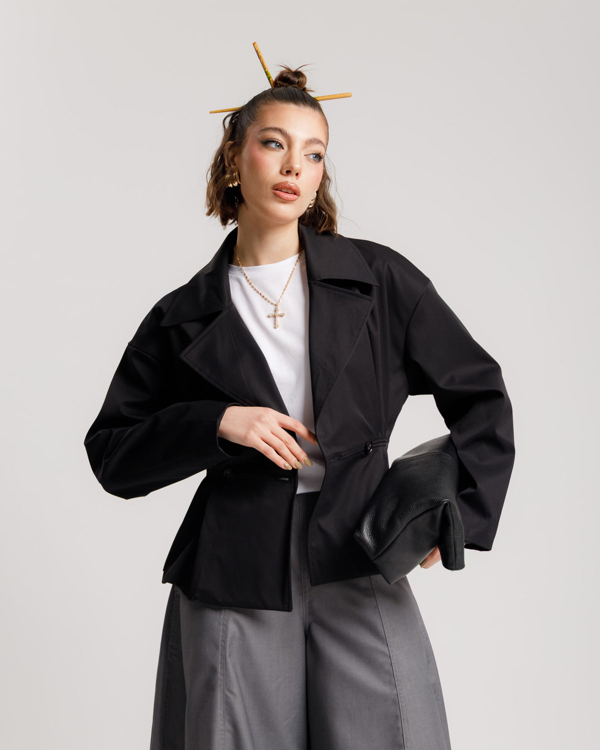 Trench corto NERO - 3185