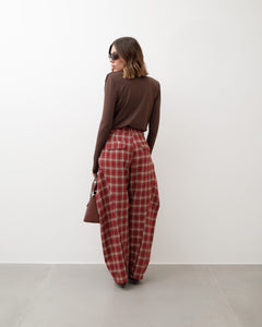 Pantaloni ballon tartan rosso - P12767