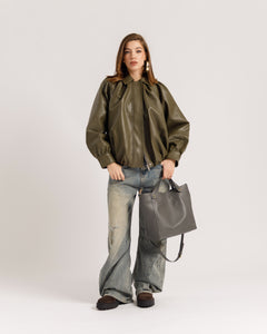 Bomber volume finta pelle OLIVA - CV2237