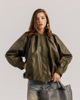 Bomber volume finta pelle OLIVA - CV2237
