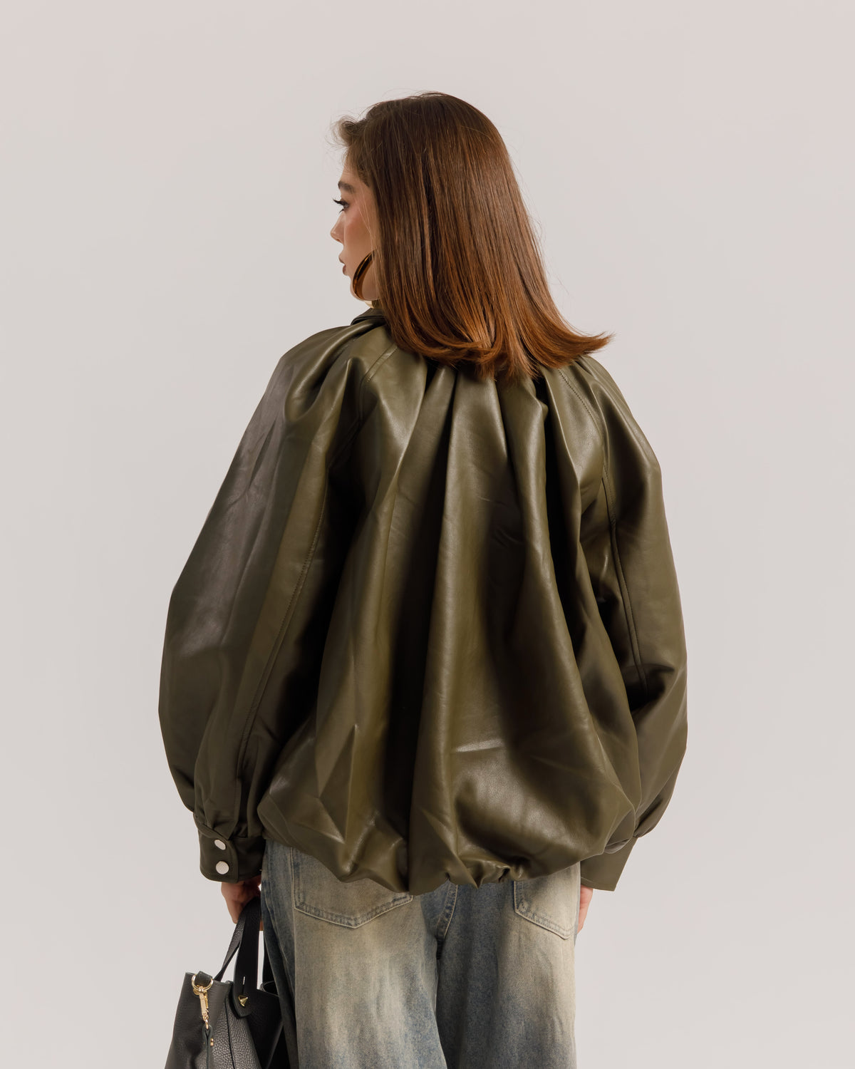 Bomber volume finta pelle OLIVA - CV2237