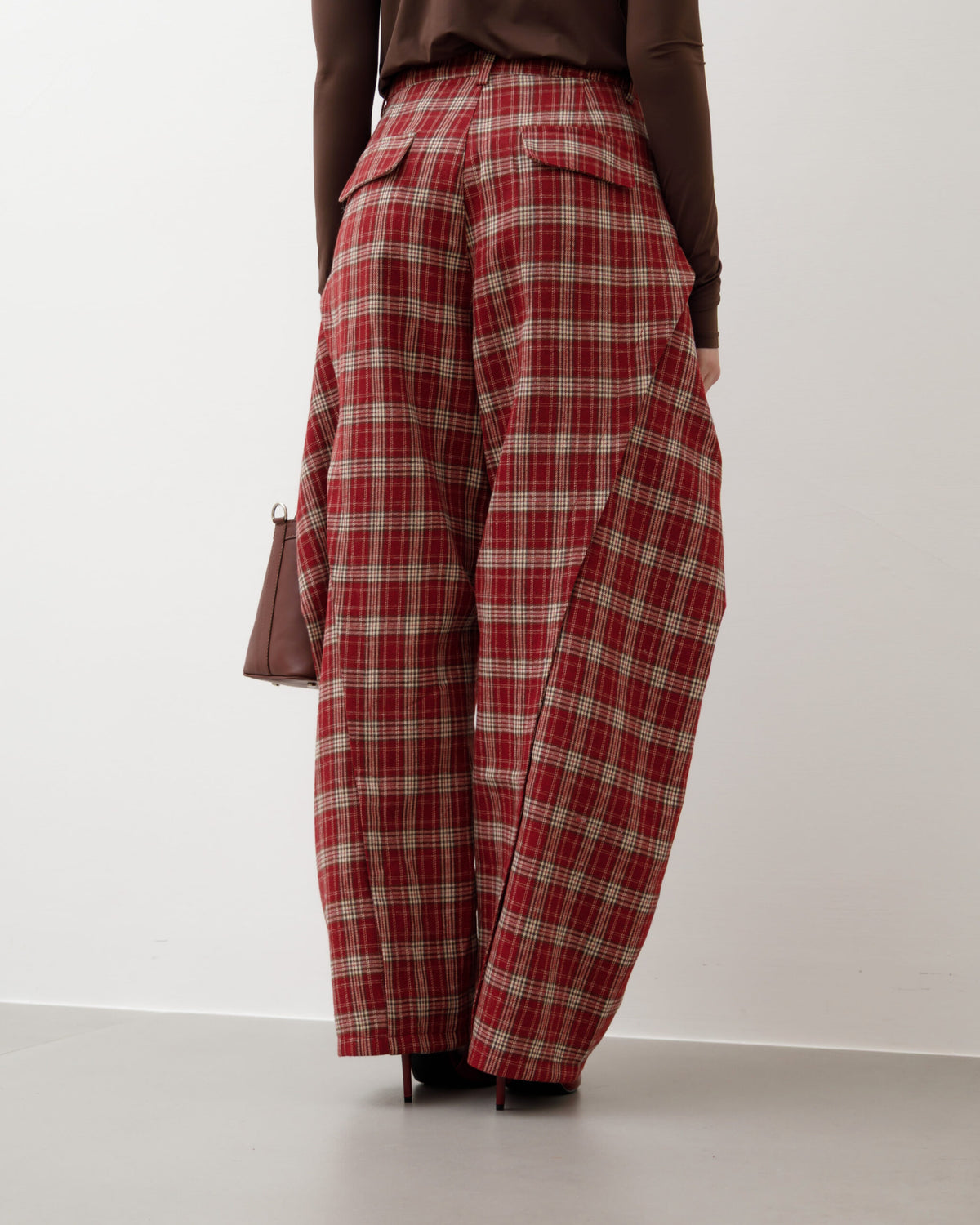 Pantaloni ballon tartan rosso - P12767