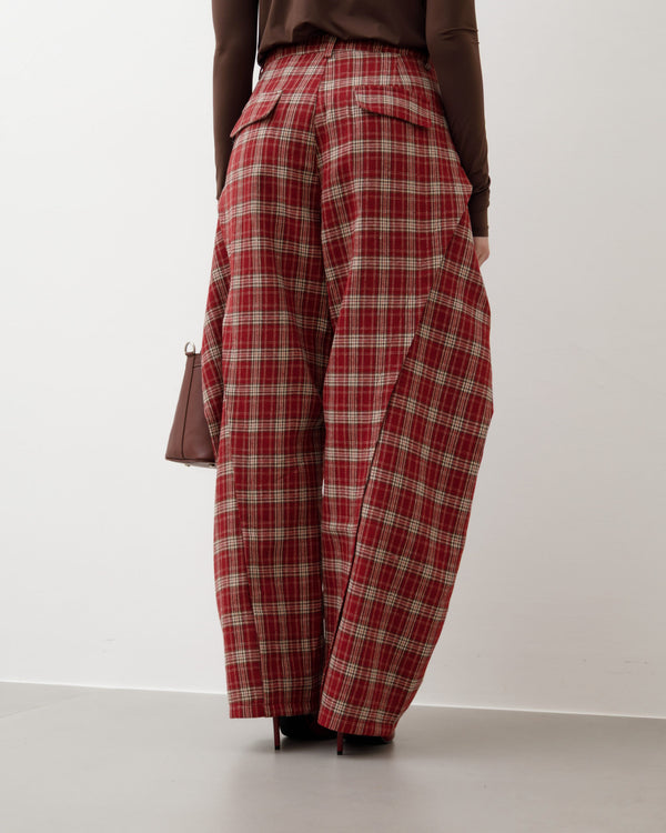 Pantaloni ballon tartan rosso - P12767