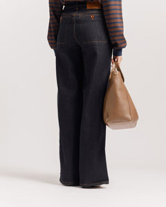 Jeans wide leg blu scuro - H6208