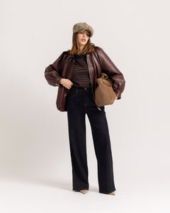 Bomber volume finta pelle BORDEAUX - CV2237