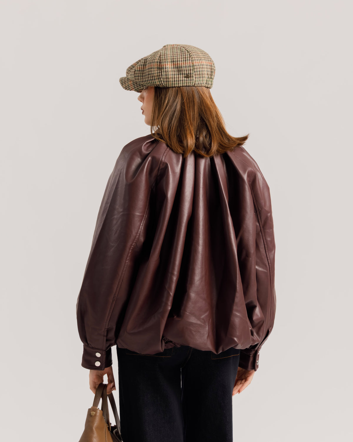 Bomber volume finta pelle BORDEAUX - CV2237