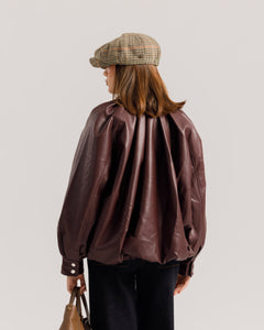 Bomber volume finta pelle BORDEAUX - CV2237